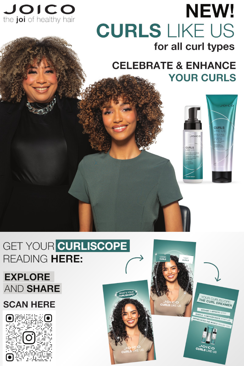 curls like us poster with jeannetta and model