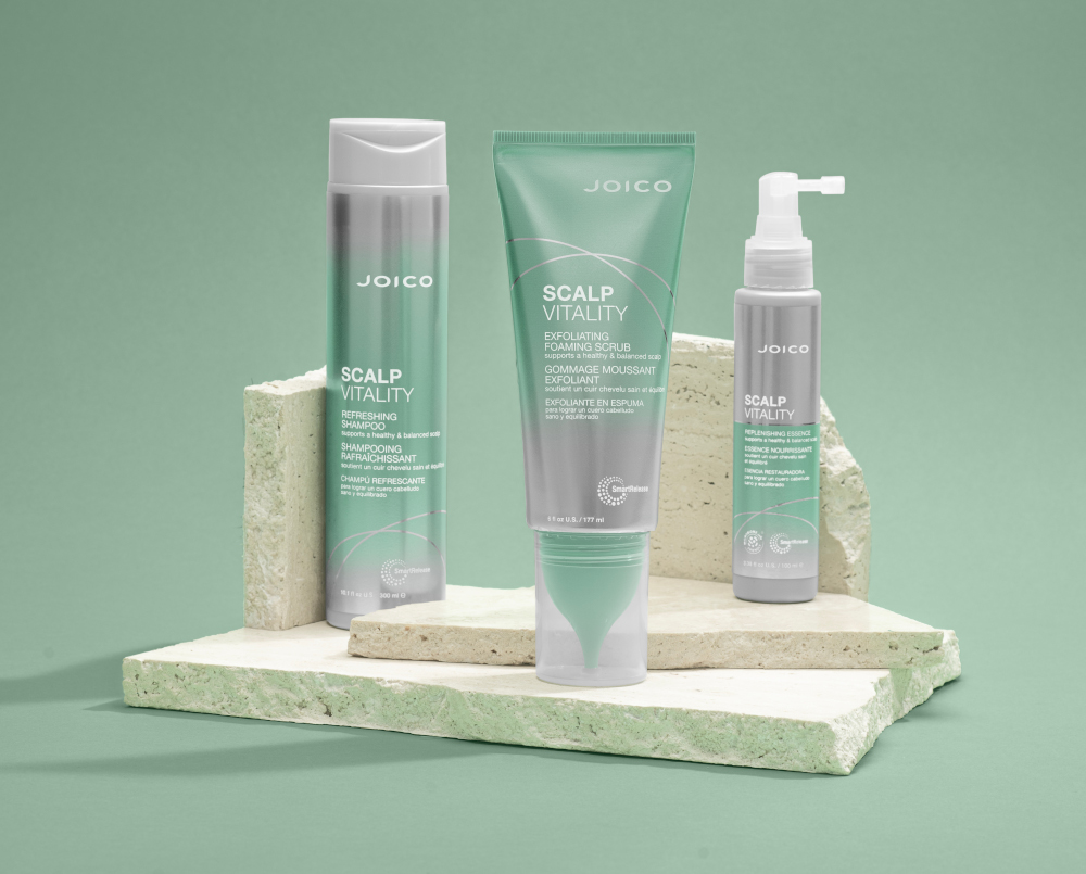 scalp vitality products on rocks