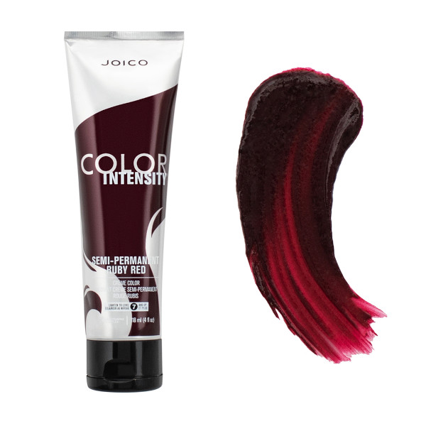 color intensity semi permanent ruby red tube with color sample