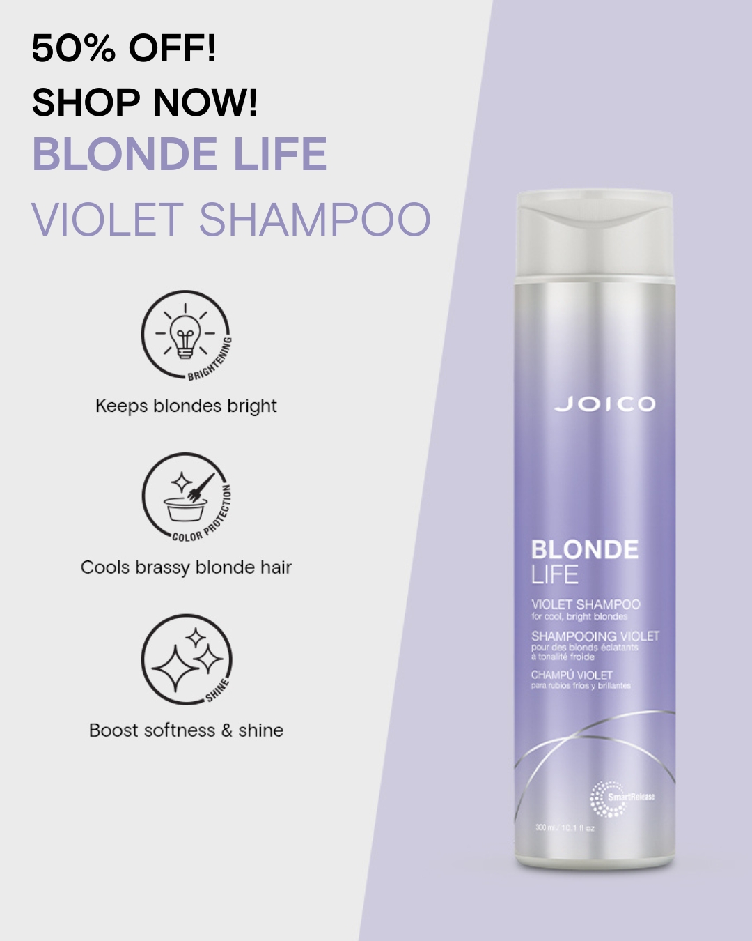 blonde life violet shampoo promo