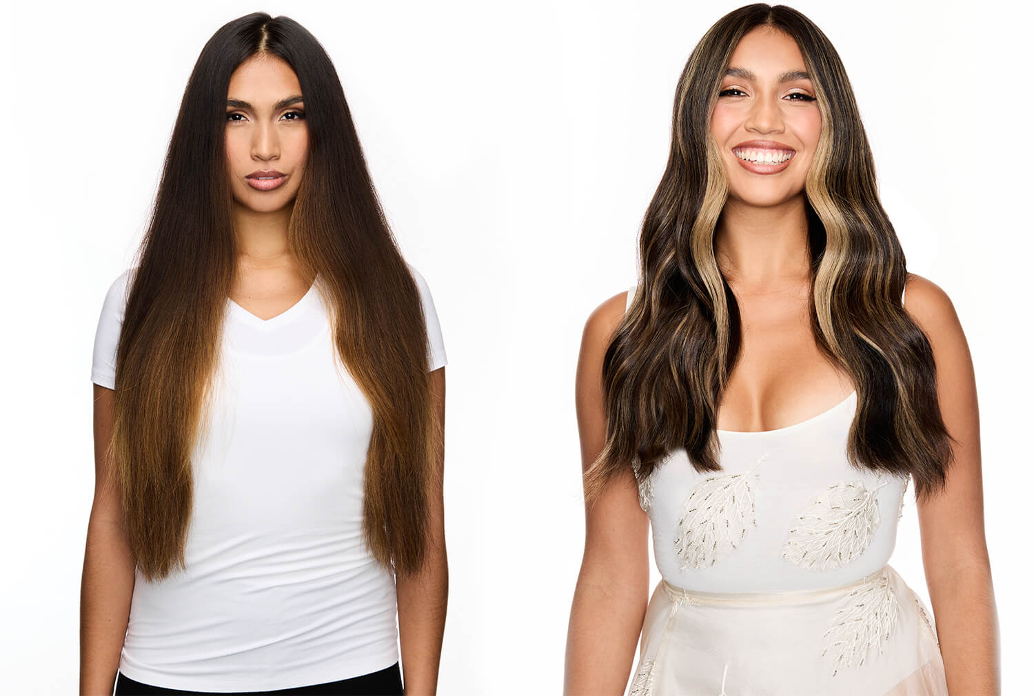 before and after brunette