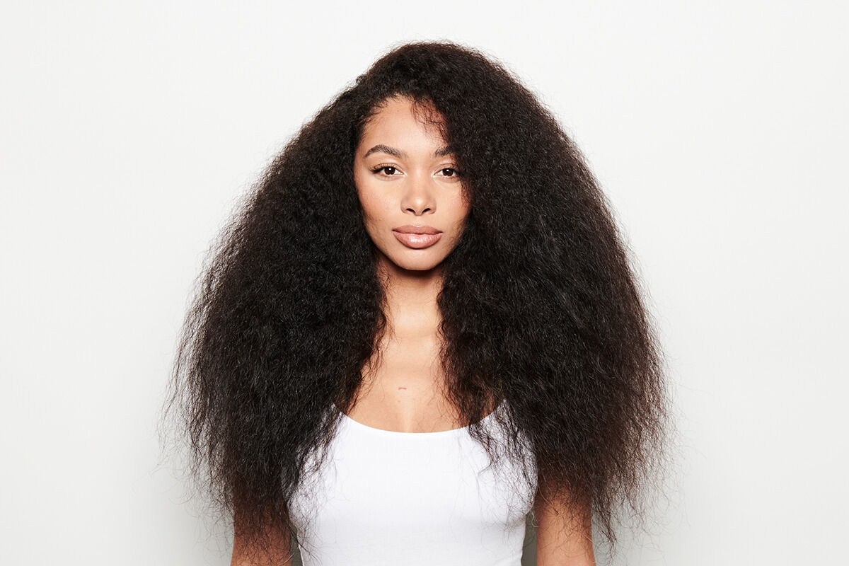 Woman with curly hair