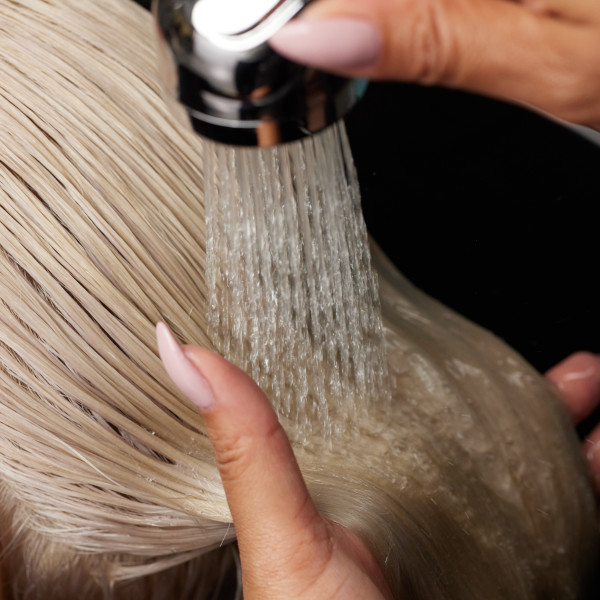 hair being rinsed