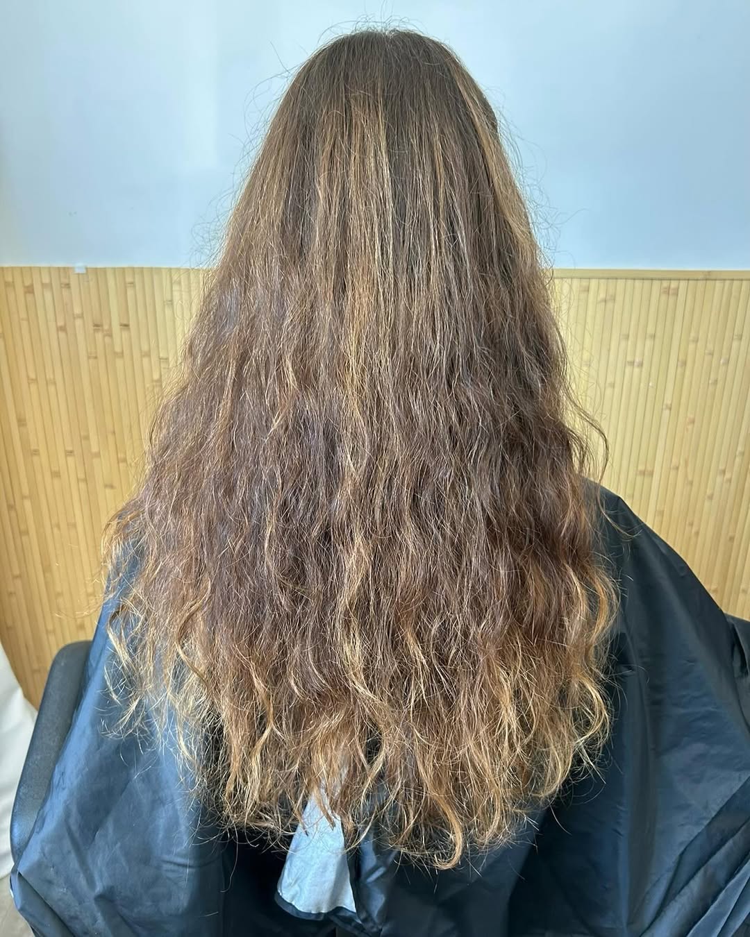 hair model before treatment