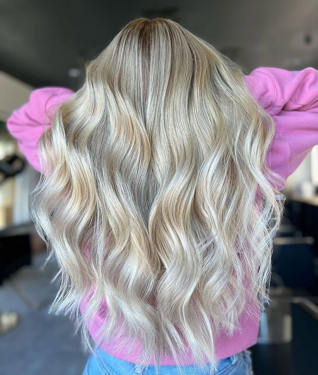 blonde hair model after treatment