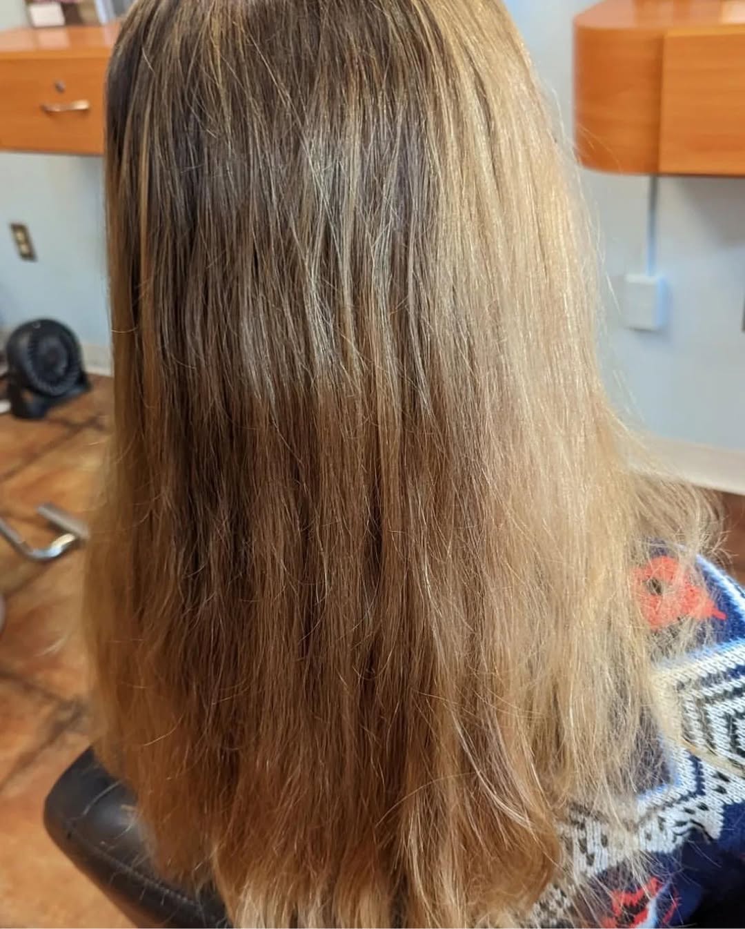 hair model before treatment