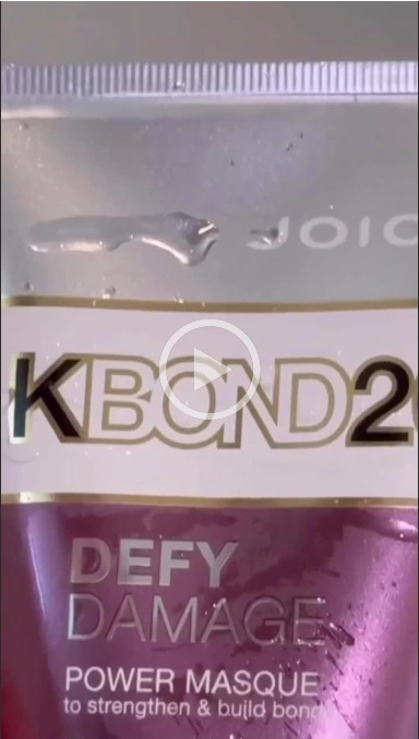 KBond Power Masque bottle close up with play button